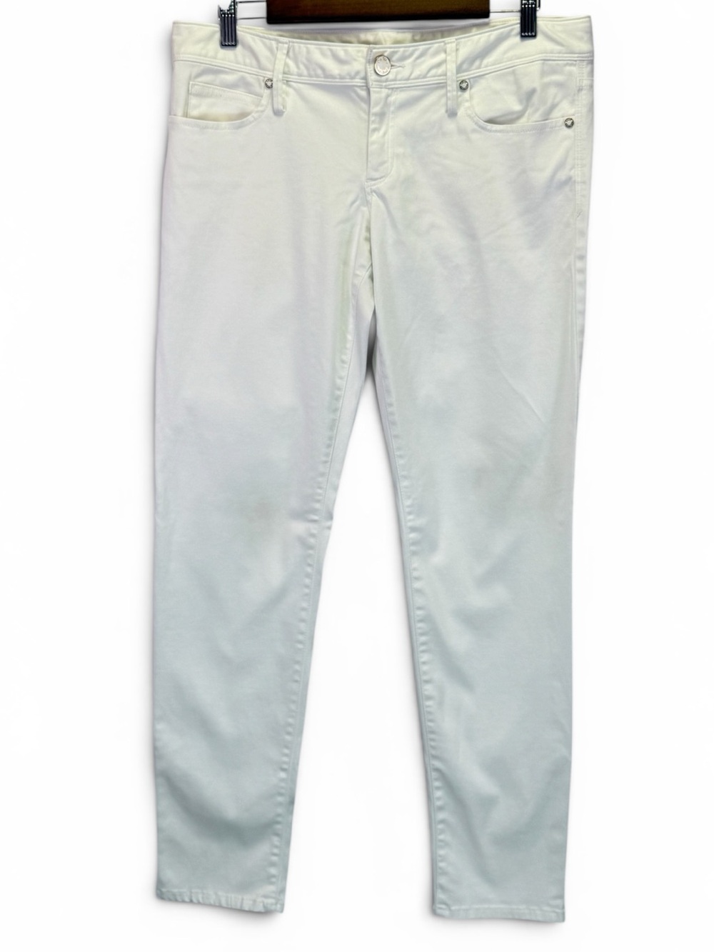 Lilly Pulitzer Women's White Worth Skinny Denim Stretch Slim Jeans Size 10